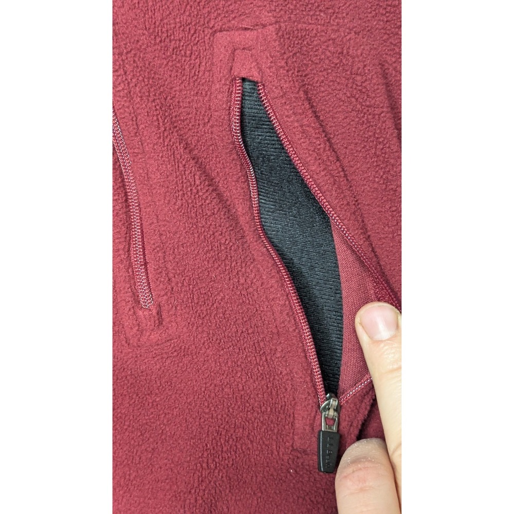 LL Bean Men's Sweater Large Fleece Pockets 1/4 Zip Pullover Outdoors Hiking Red - Picture 6 of 8
